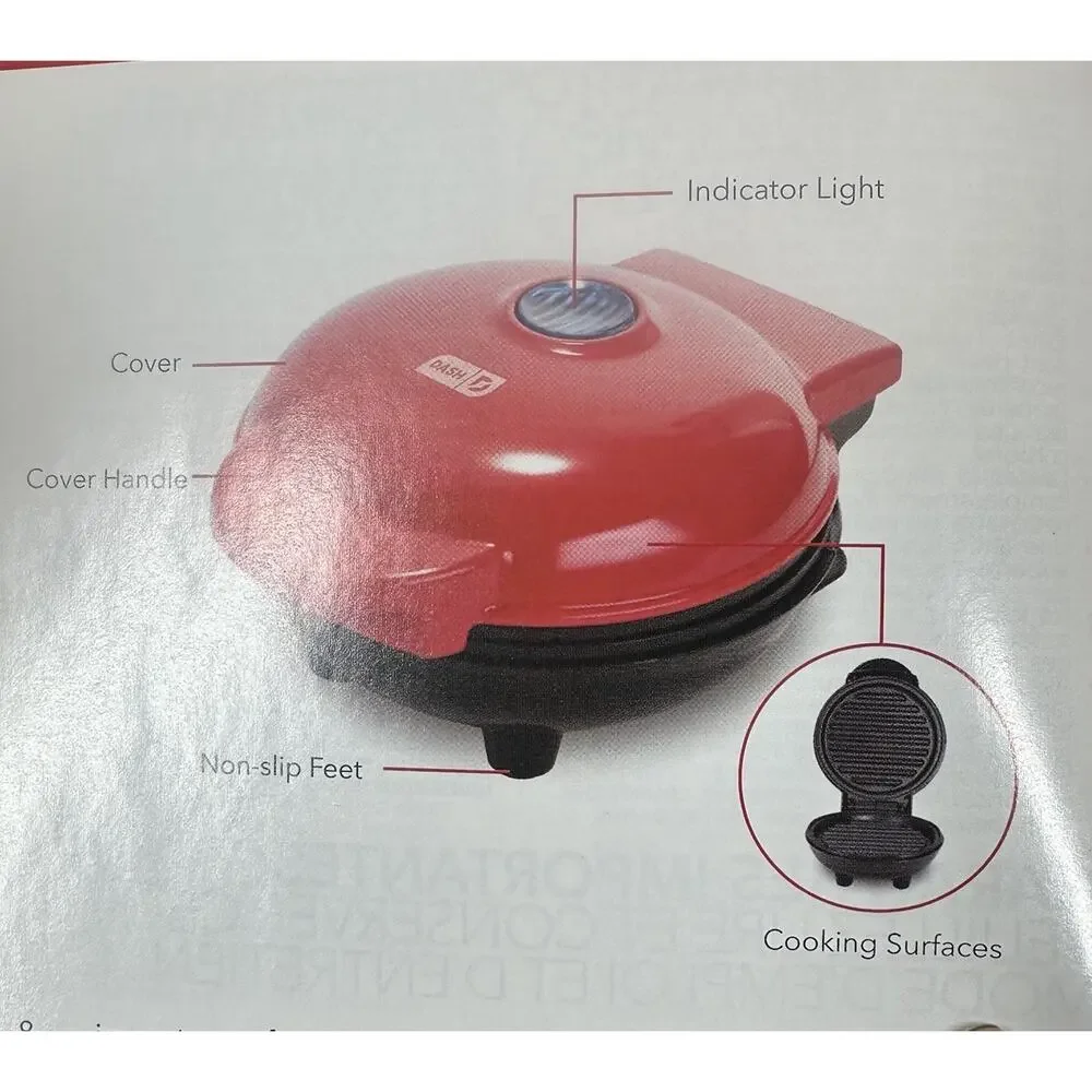 NEW DASH Mini Maker Hamburger Grill with 4" Cooking Surface Electric 350 Watts - Picture 4 of 4